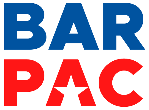 Blue and red stacked BARPAC logo with star